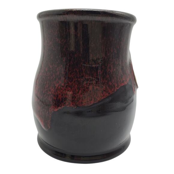 Verena Street Coffee Mug 14oz Deneen Pottery Black Brown Red Drip Glaze Cup 2021 - Picture 7 of 10